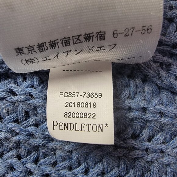 Pendleton Open Front Cardigan Women’s Petite Medium Ombre Blue Cream Knit - Picture 6 of 11